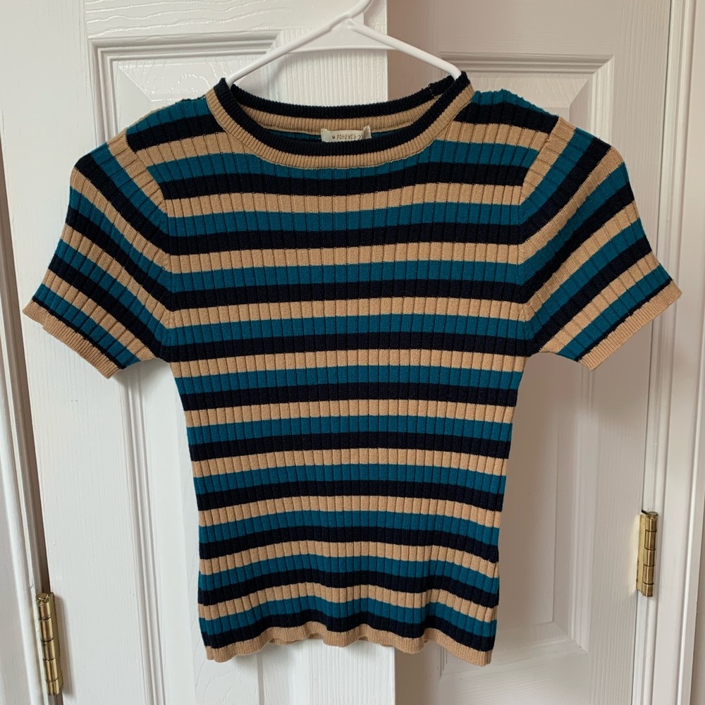 Forever 21 Striped Form-Fitting Tshirt